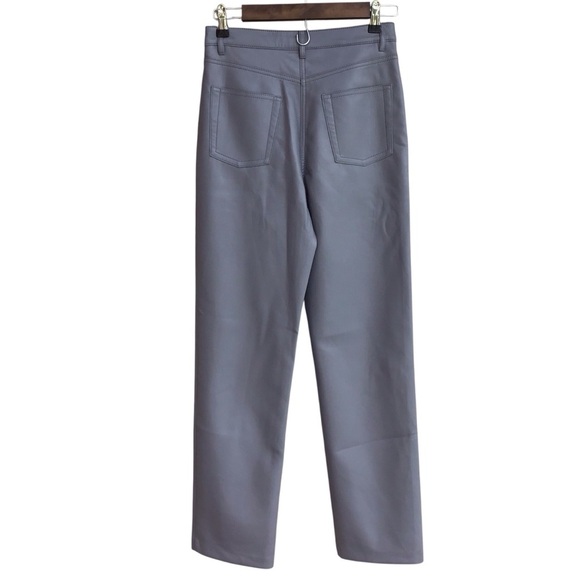 Aritzia Wilfred Melina Marble Grey Vegan Leather Pants Size 4 NEW - Picture 11 of 13